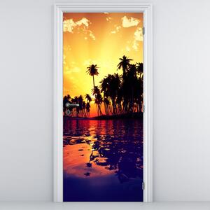 Foto tapeta za vrata - Otok u zalasku sunca (95x205cm)