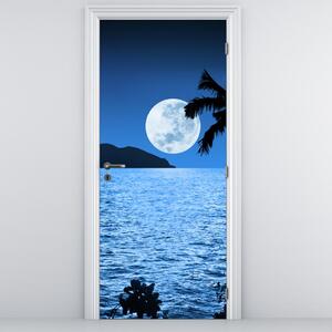 Foto tapeta za vrata - Mjesec iznad mora (95x205cm)