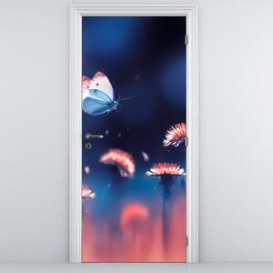 Foto tapeta za vrata - Maslačak s plavim leptirom (95x205cm)