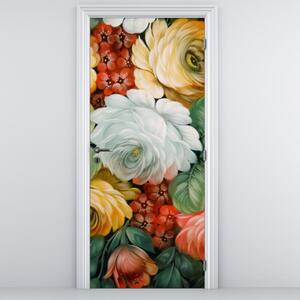 Foto tapeta za vrata - Oslikani buket cvijeća (95x205cm)