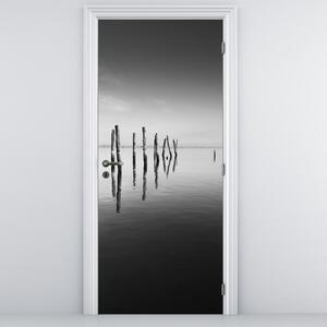 Foto tapeta za vrata - Crno-bijela vodena površina (95x205cm)