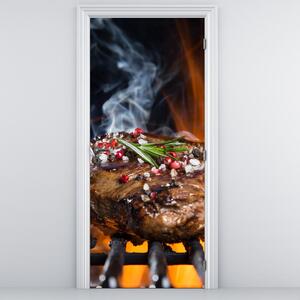 Foto tapeta za vrata - Odrezak na roštilju (95x205cm)
