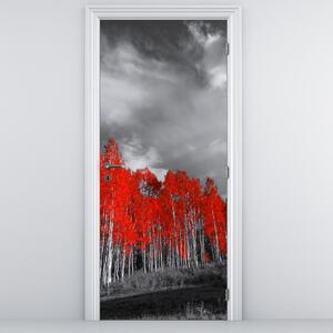 Foto tapeta za vrata - Crvena stabla (95x205cm)