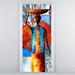 Foto tapeta za vrata - Slika drevne osobe (95x205cm)