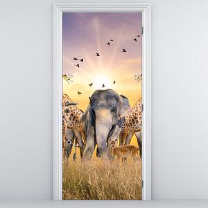 Foto tapeta za vrata - Afričke životinje (95x205cm)