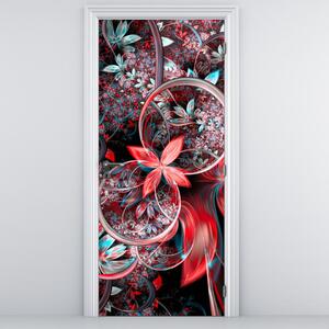 Foto tapeta za vrata - Apstrakcija egzotičnih cvijetova (95x205cm)