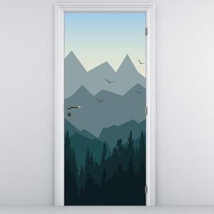 Foto tapeta za vrata - Planine pogledom grafičara (95x205cm)
