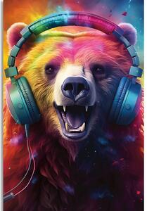 Slika medvjed sa slušalicama