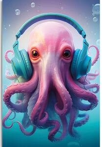 Slika hobotnica sa slušalicama