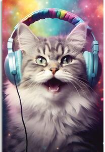 Slika mačka sa slušalicama