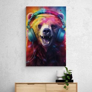 Slika medvjed sa slušalicama