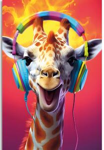 Slika žirafa sa slušalicama