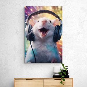 Slika štakor sa slušalicama