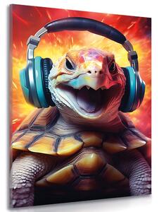Slika kornjača sa slušalicama