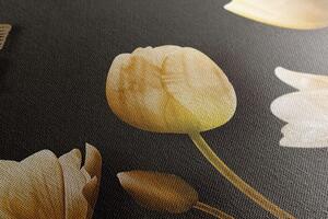 Slika tulipani sa zlatnim motivom