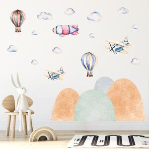 Zidne naljepnice - Zrakoplovi, baloni i zračni brod