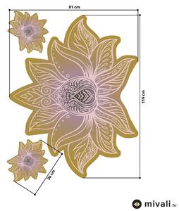 Zidne naljepnice - Lotus mandala kaki boje