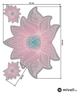 Zidne naljepnice - Lotus mandala sivo-ružičasta