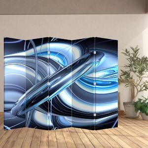 Paravan - plava apstrakcija (210x170 cm)