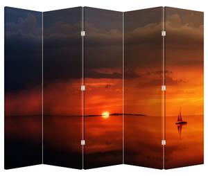 Paravan - Zalazak sunca s jedrilicom (210x170 cm)