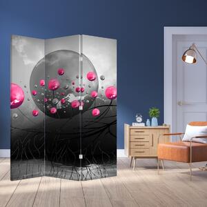 Paravan - Ružičasta apstraktna sfera (126x170 cm)