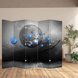 Paravan - Plava apstraktna kugla (210x170 cm)