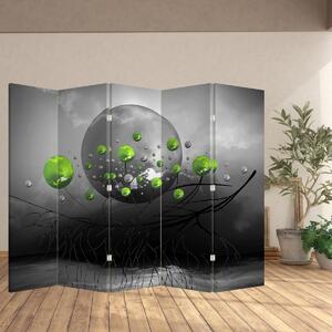 Paravan - Zelena apstraktna sfera (210x170 cm)