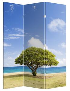 Paravan - Plaža s drvetom (126x170 cm)