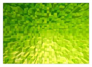 Slika žuto-zelenih kocki (70x50 cm)