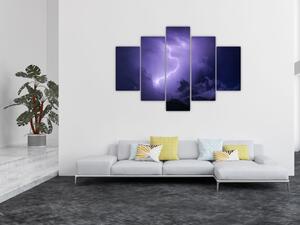 Slika - ljubičasto nebo i munja (150x105 cm)
