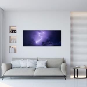 Slika - ljubičasto nebo i munja (120x50 cm)