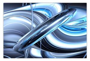 Slika plave apstrakcije (90x60 cm)