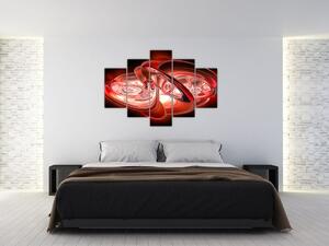 Slika - crveni oblici (150x105 cm)