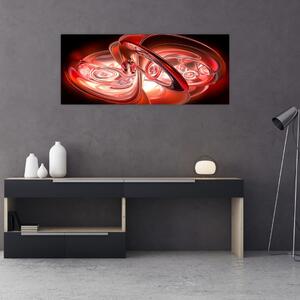 Slika - crveni oblici (120x50 cm)