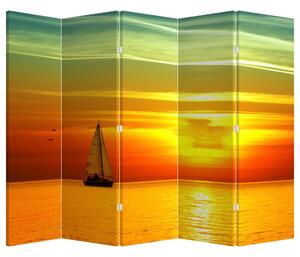 Paravan - Zalazak sunca s jahtom (210x170 cm)