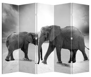 Paravan - Crni i bijeli slonovi (210x170 cm)