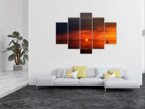 Slika zalaska sunca s jedrilicom (150x105 cm)