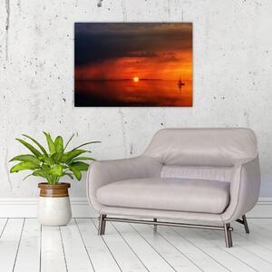 Slika zalaska sunca s jedrilicom (70x50 cm)