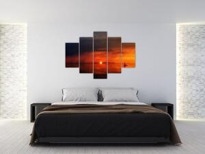 Slika zalaska sunca s jedrilicom (150x105 cm)