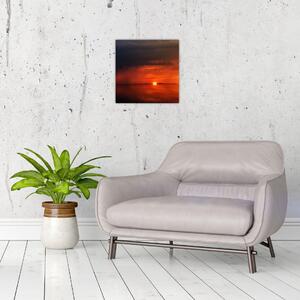 Slika zalaska sunca s jedrilicom (30x30 cm)