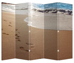 Paravan - Otisci stopala u pijesku i moru (210x170 cm)