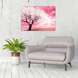 Ružičasta slika stabla (70x50 cm)