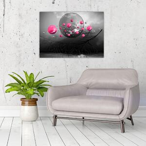 Slika ružičastih apstraktnih kugli (70x50 cm)