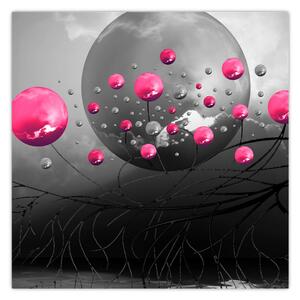 Slika ružičastih apstraktnih kugli (30x30 cm)
