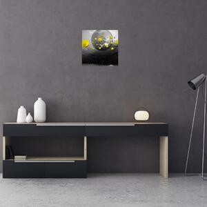 Slika - žute apstraktne kugle (30x30 cm)