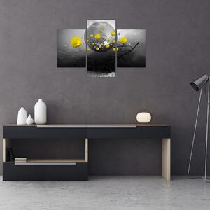 Slika - žute apstraktne kugle (90x60 cm)