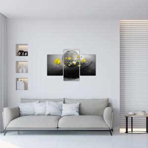 Slika - žute apstraktne kugle (90x60 cm)