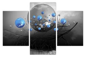 Slika plavih apstraktnih kugli (90x60 cm)