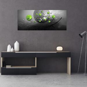 Slika zelenih apstraktnih kugli (120x50 cm)