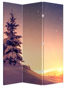Paravan - Snježno drvo na livadi (126x170 cm)